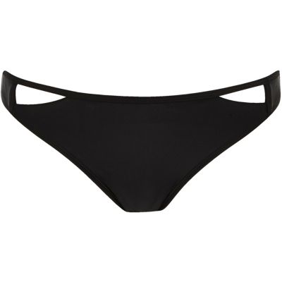 Black cut-out bikini bottoms